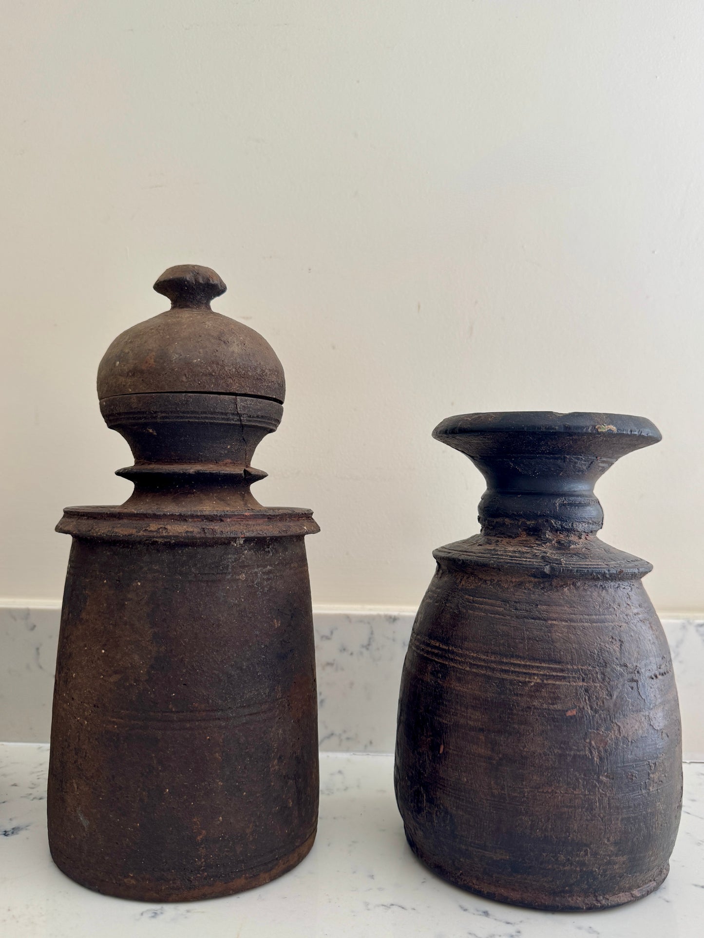 VINTAGE WOODEN STORAGE POTS - THE JAGA COLLECTION