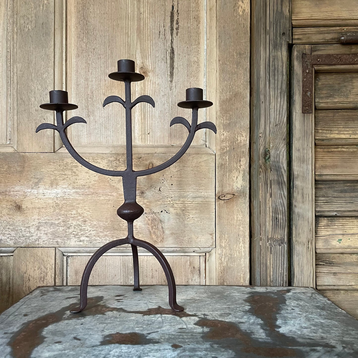 Rustic Metal Candlestick / The Arcardio / Table Candelabra / Black Candlestick / Dinner Party Decor / Rustic Home Decor / Gothic Decor