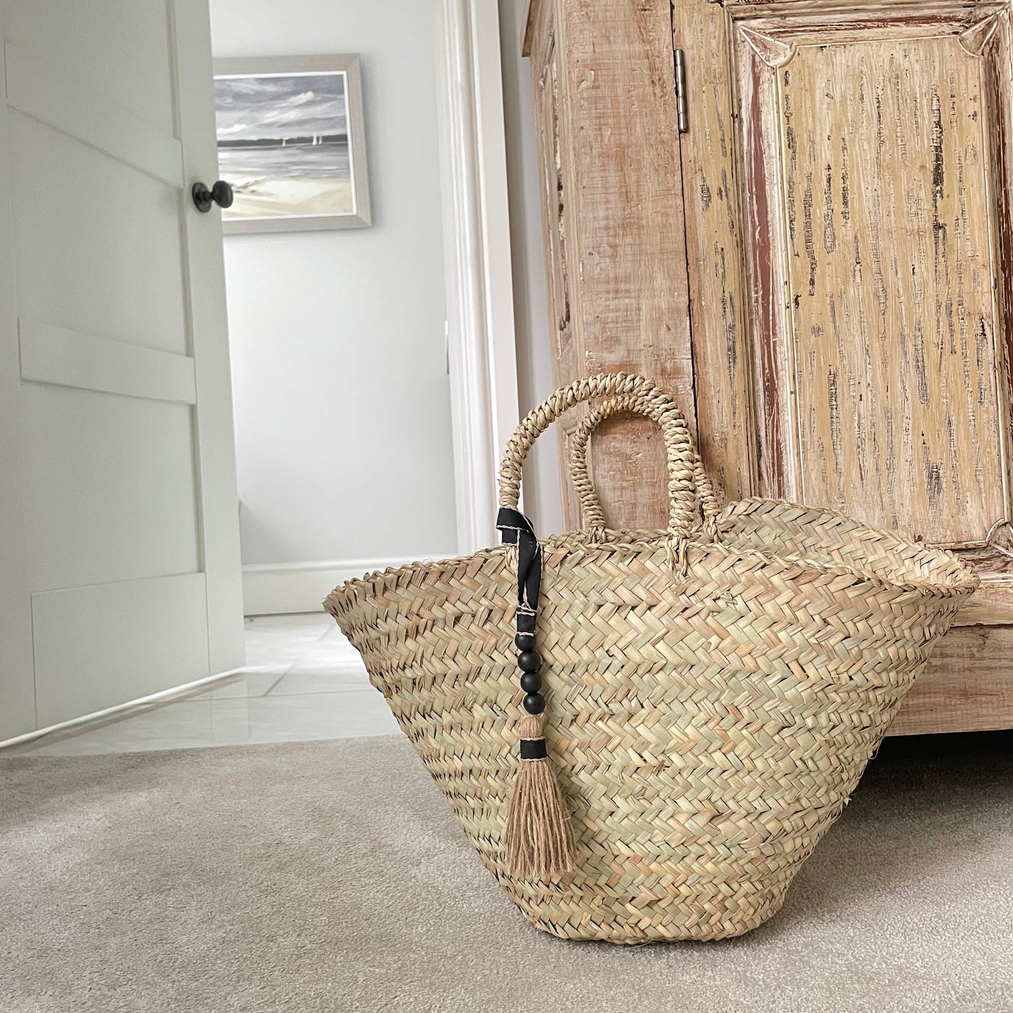 The Camille Basket / Hand Woven Bag / Shopping Basket / Storage Basket / French Basket / Traditional Basket / Woven Bag