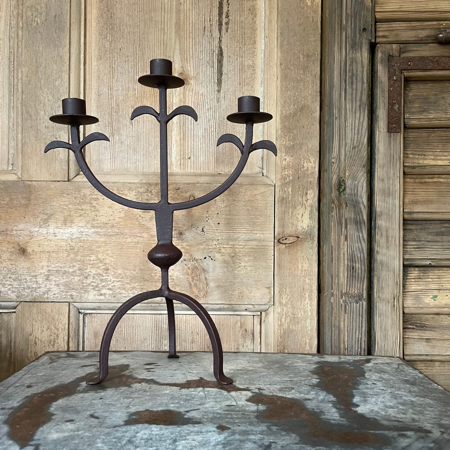 Rustic Metal Candlestick / The Arcardio / Table Candelabra / Black Candlestick / Dinner Party Decor / Rustic Home Decor / Gothic Decor
