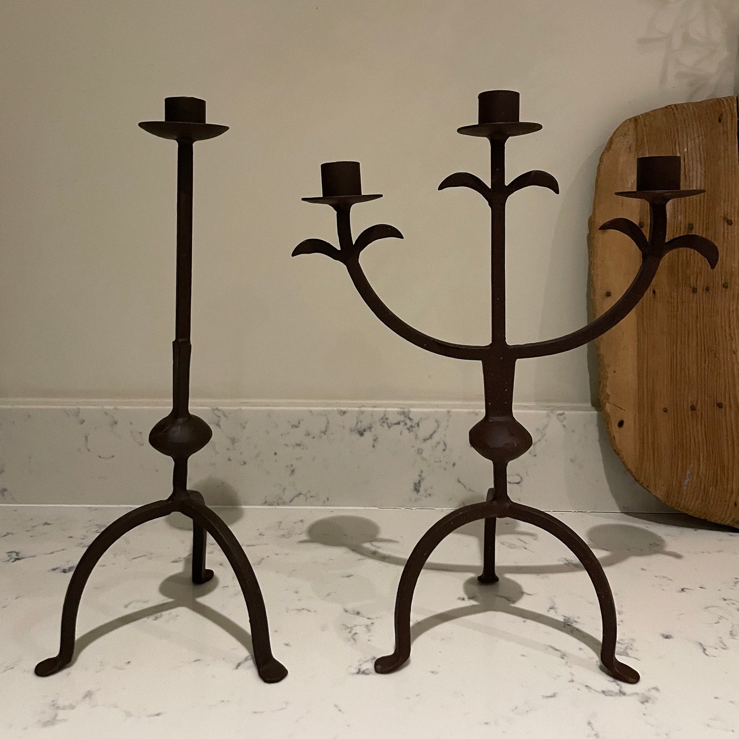 Rustic Metal Candlestick / The Arcardio / Table Candelabra / Black Candlestick / Dinner Party Decor / Rustic Home Decor / Gothic Decor