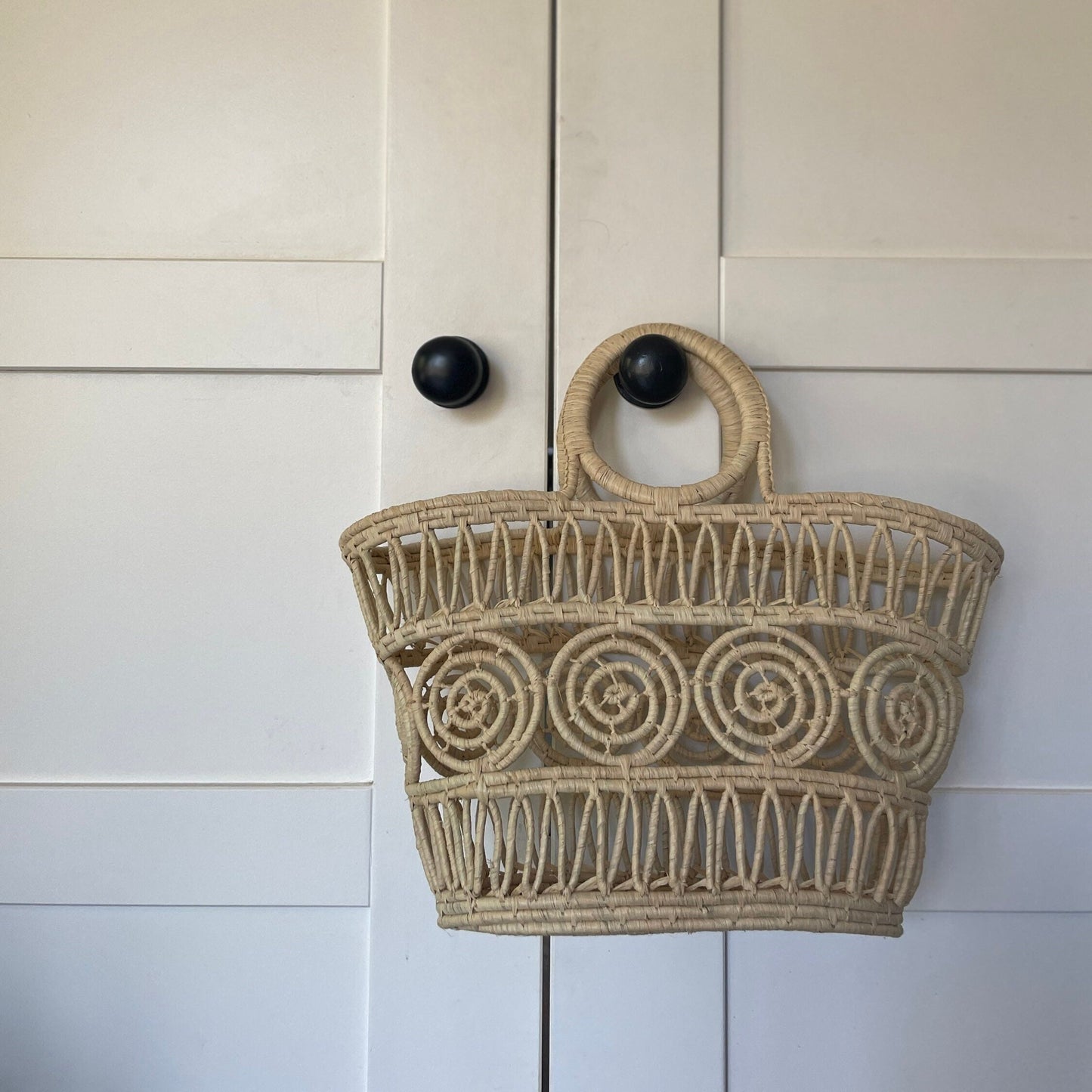 The Esme Basket - natural / Hand Woven Macrame Basket / Shopping Basket / Beach Basket / Traditional Basket / Woven Bag