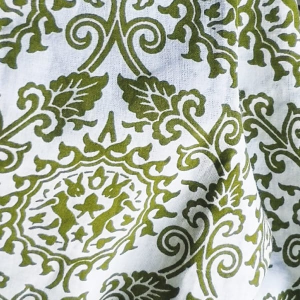 HAND PRINTED TABLECLOTH - DANCING HARES