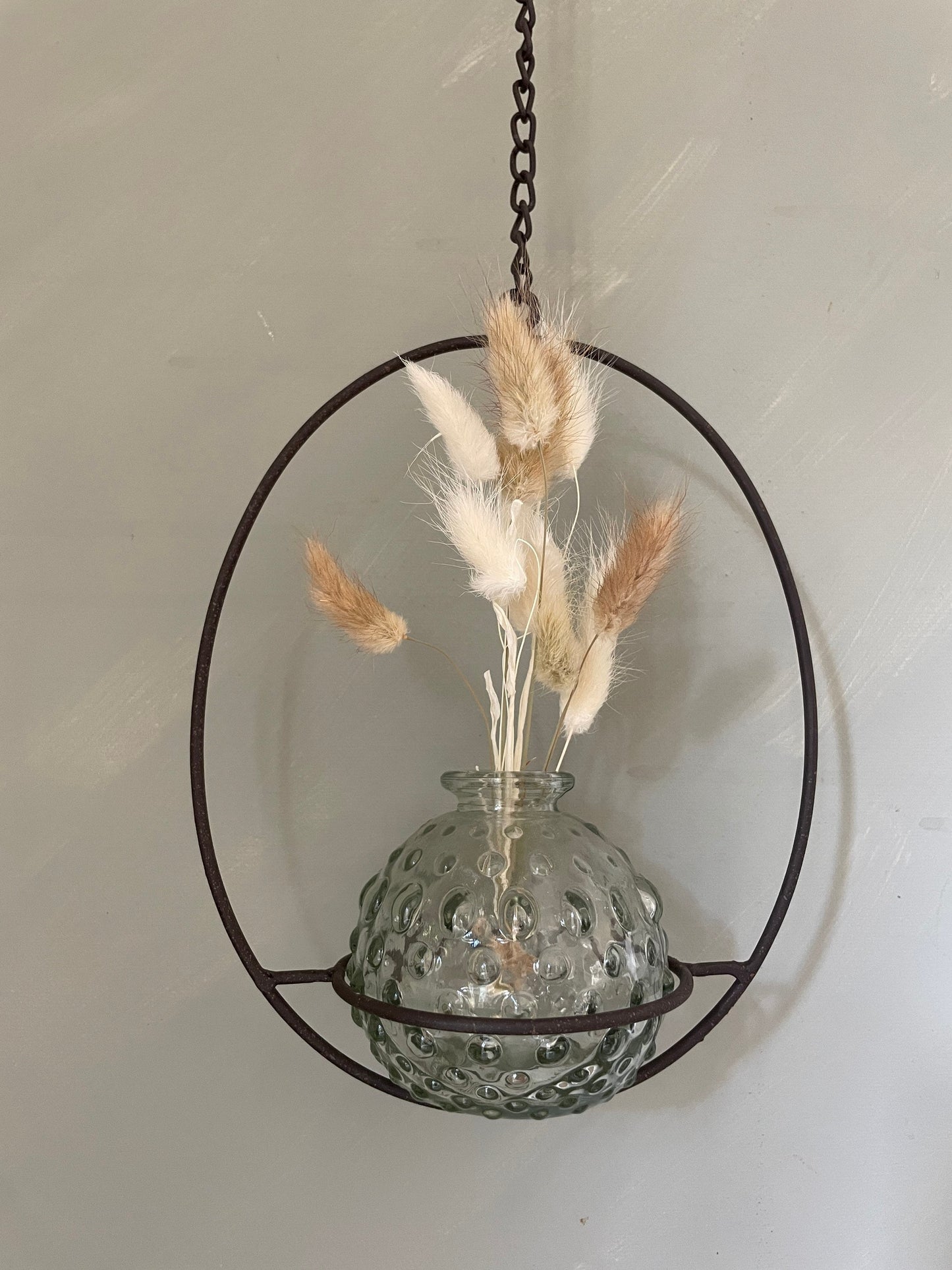 Pretty Oval Hoop for Display / Renee Dosplay Hoop on Hanging Chain / Floral Decoration / Easter Decor / Hygge Decor /