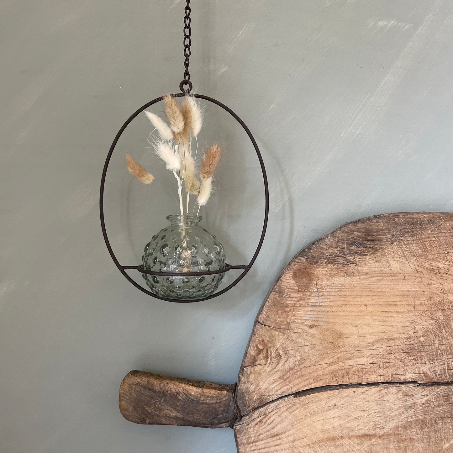 Pretty Oval Hoop for Display / Renee Dosplay Hoop on Hanging Chain / Floral Decoration / Easter Decor / Hygge Decor /