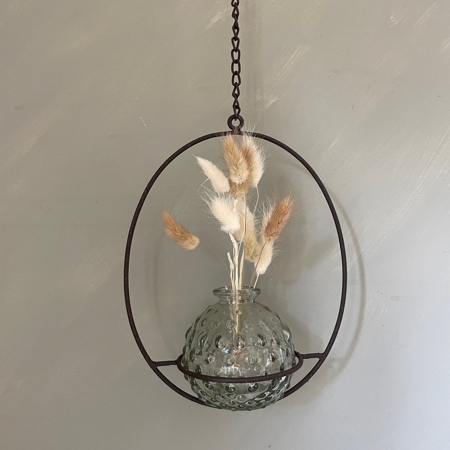 Pretty Oval Hoop for Display / Renee Dosplay Hoop on Hanging Chain / Floral Decoration / Easter Decor / Hygge Decor /