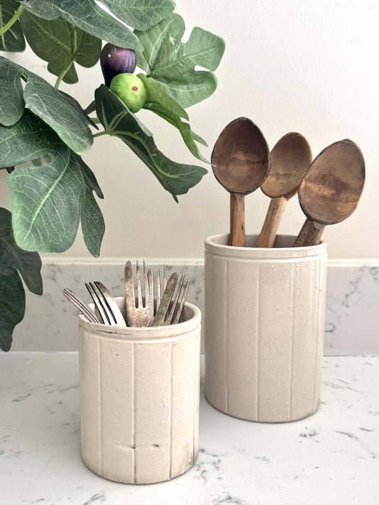 VINTAGE STONEWARE DISPLAY POTS