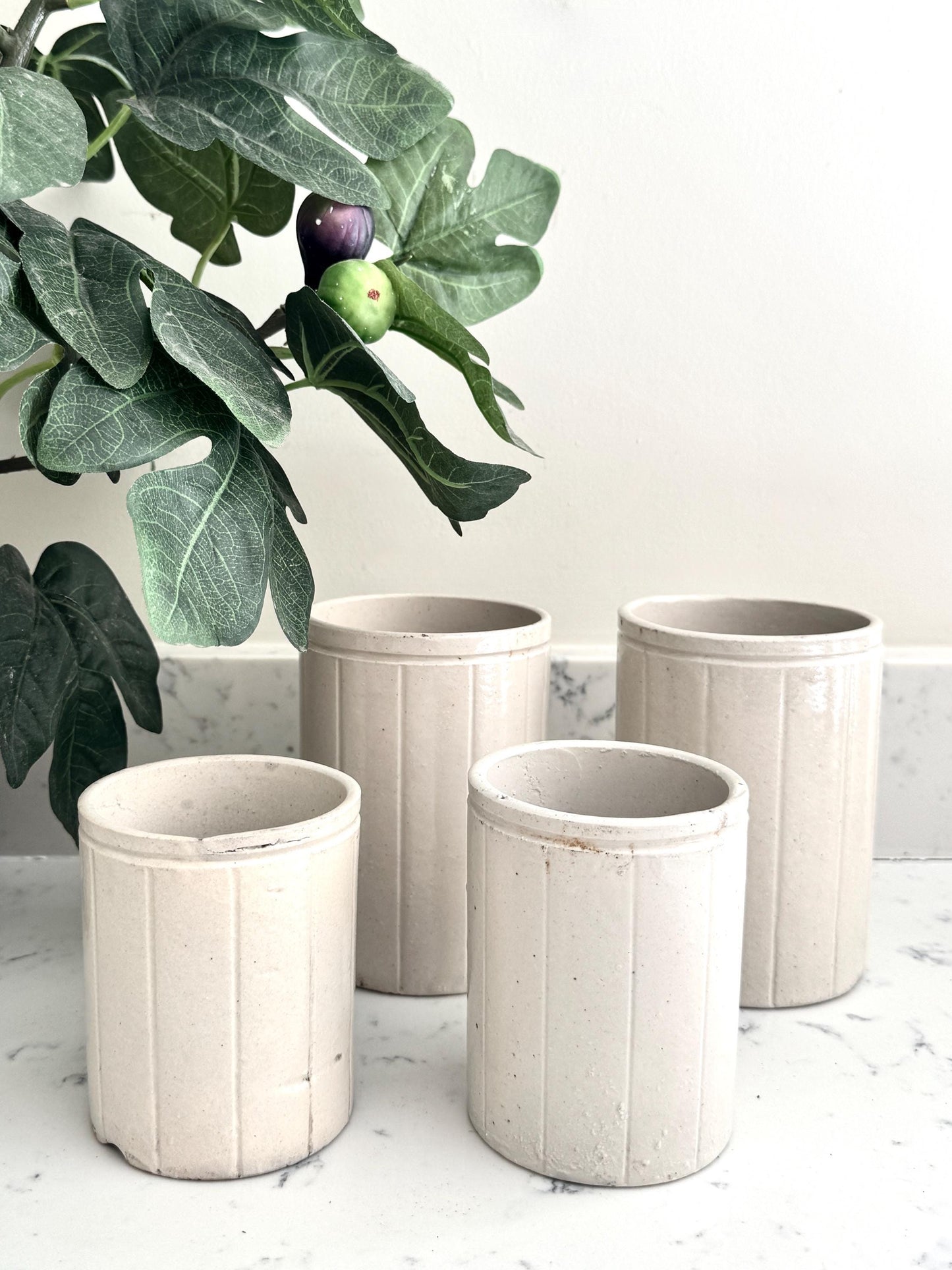 VINTAGE STONEWARE DISPLAY POTS