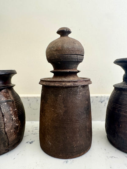 VINTAGE WOODEN STORAGE POTS - THE JAGA COLLECTION