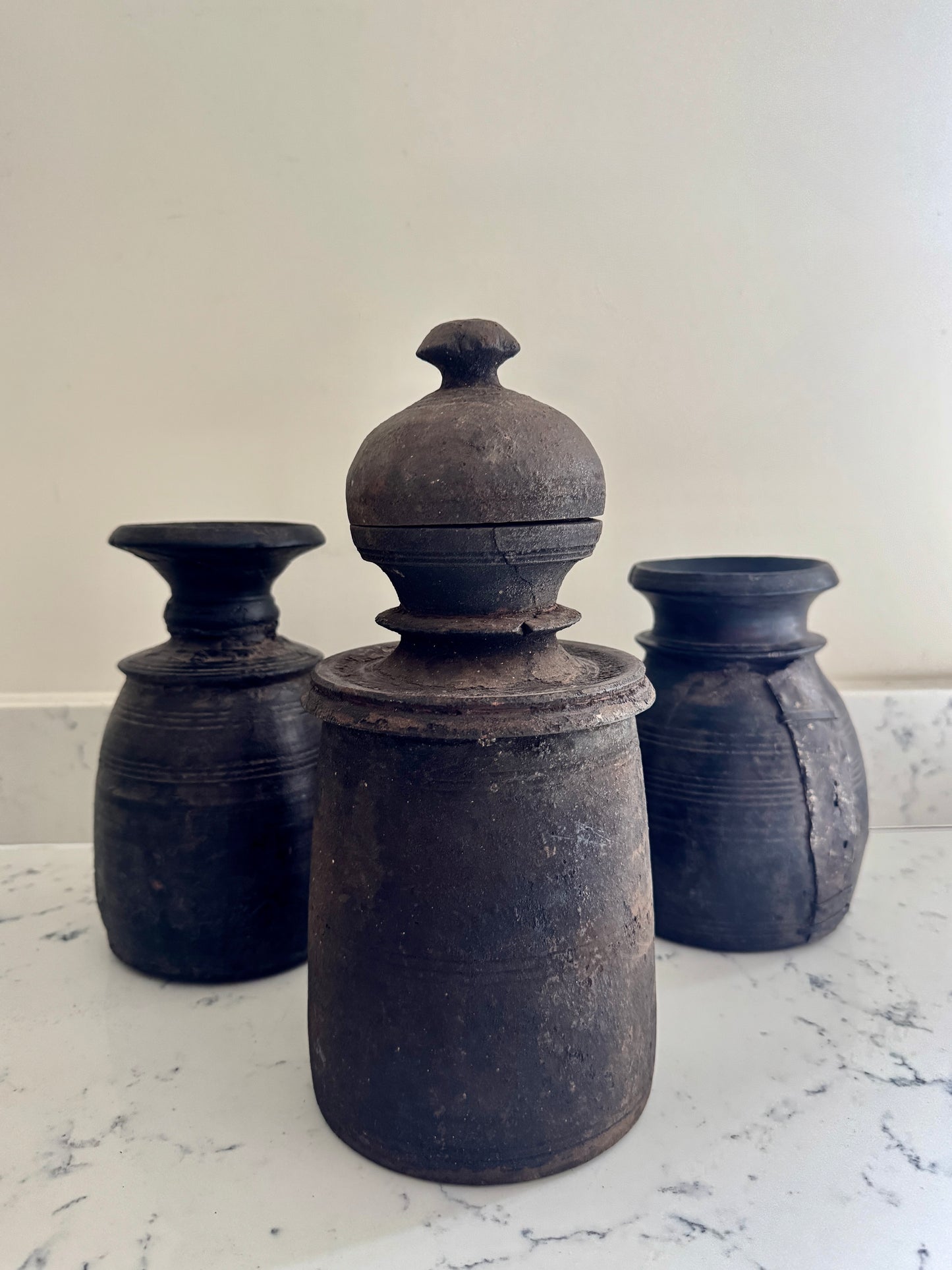 VINTAGE WOODEN STORAGE POTS - THE JAGA COLLECTION