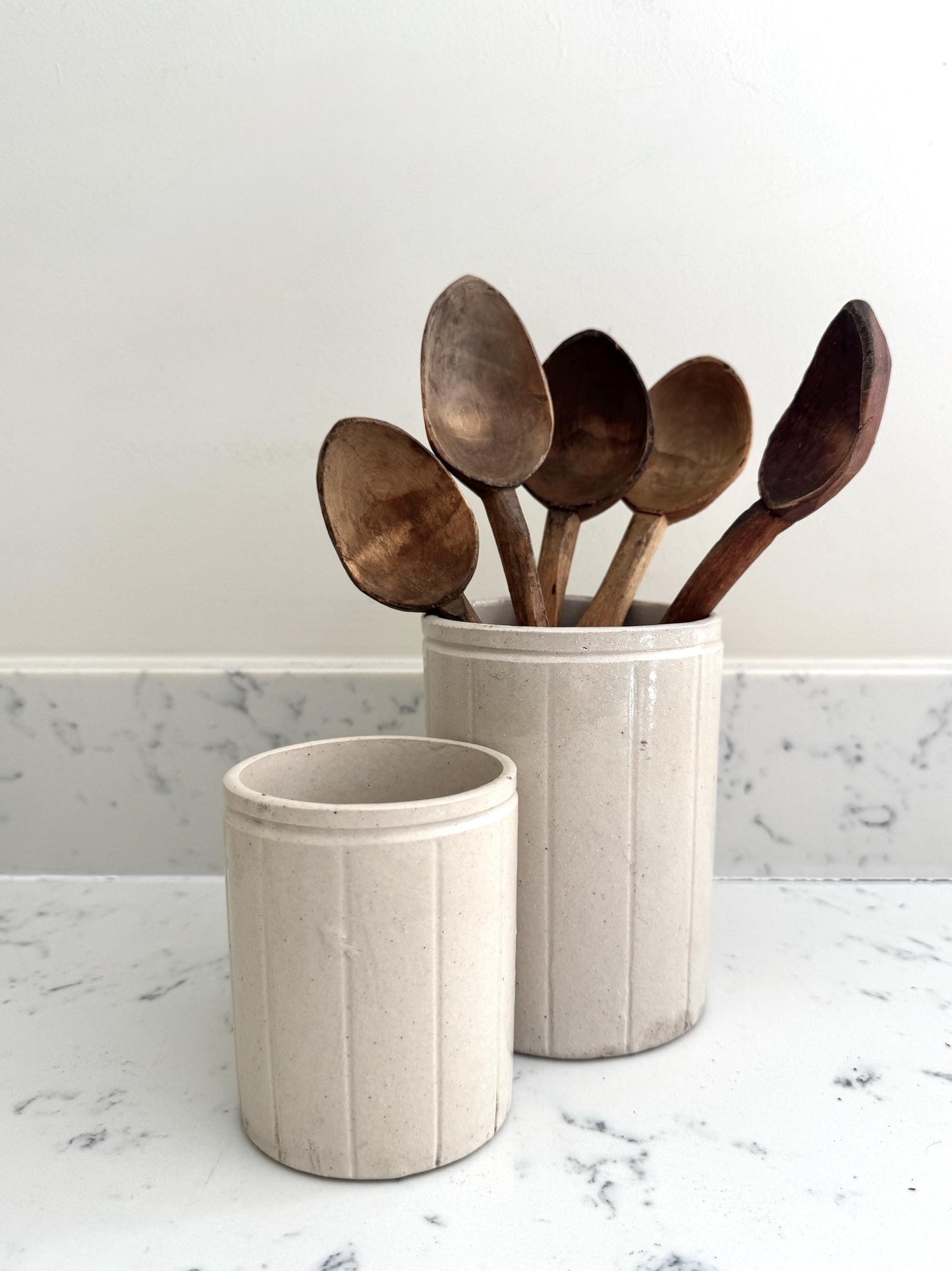 VINTAGE STONEWARE DISPLAY POTS