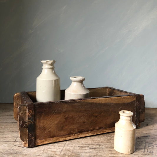 Rustic Brick Mould / Wooden Storage Box / Vintage Storage / Old Wooden Box / Trinket Storage / Rustic Decor / Vintage Box /