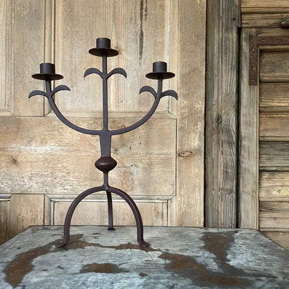 Rustic Metal Candlestick / The Arcardio / Table Candelabra / Black Candlestick / Dinner Party Decor / Rustic Home Decor / Gothic Decor