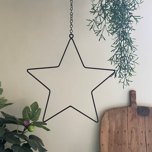 Stunning Hanging Star // Little Seren // Star on Chain // Garden Decor // Star Decoration // Rustic Decor // Star Decor /