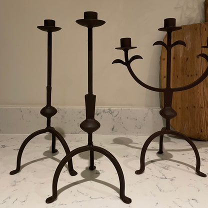 Rustic Metal Candlestick / The Arcardio / Table Candelabra / Black Candlestick / Dinner Party Decor / Rustic Home Decor / Gothic Decor