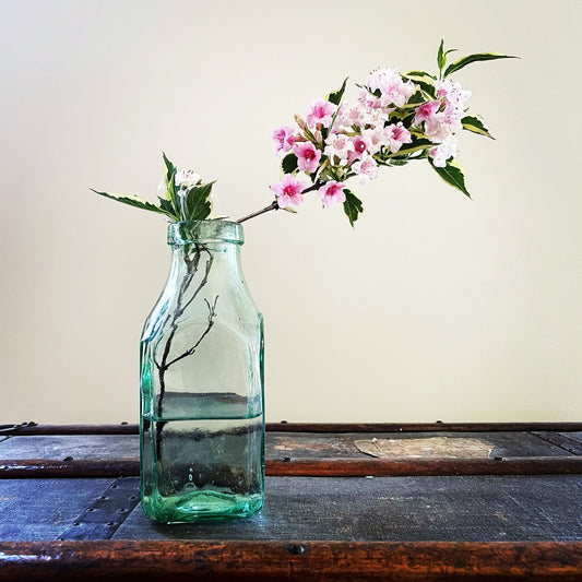 Vintage Aqua Glass Bottles
