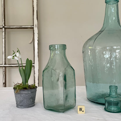 VINTAGE AQUA GLASS BOTTLES