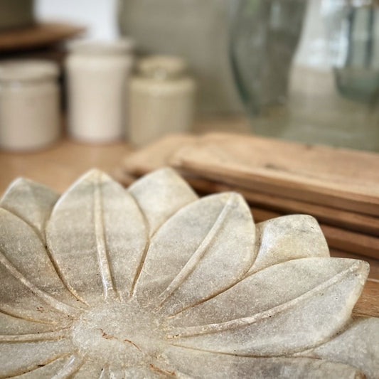 HAND CARVED LOTUS DISH