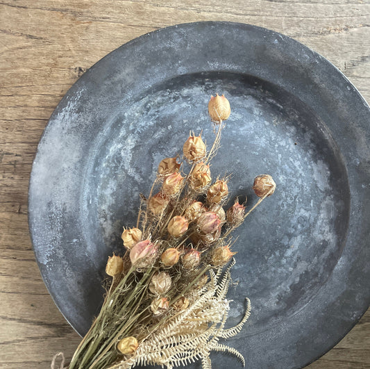 PEWTER CHARGER DISH