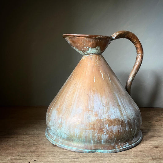 Wonderful Victorian 2 Gallon Harvest Flagon / Antique Copper Pitcher / Vintage Jug / Kitchenalia / Vintage Pitcher /