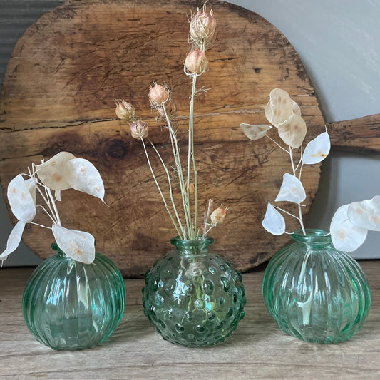 AQUA GLASS BUD VASE