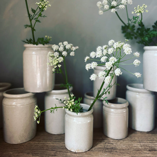 Vintage Marmalade Pots / Vintage Storage Jars / Stoneware Pots / White Stone Jars / Vintage Storage / Vintage Display / Kitchenalia