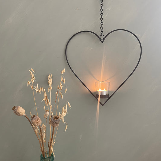 Stunning Votive Heart / Heart Decor / Heart on Chain / Heart Votive / Heart Decoration / Remembrance Candle / Rustic Decor / Love Gift